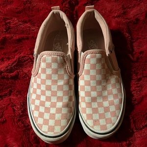 Vans Pink Checkered Slip On Shoes